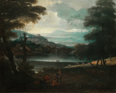 Landscape with Resting Shepherds by Giovanni F. Grimaldi